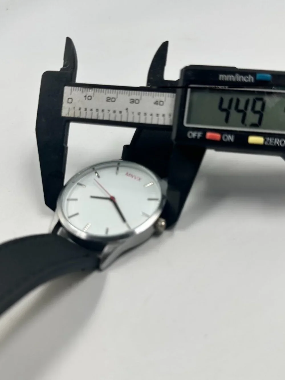 3/$30 MNVX Watch Men Silver Tone White Dial 44MM Minimalist New Battery 10